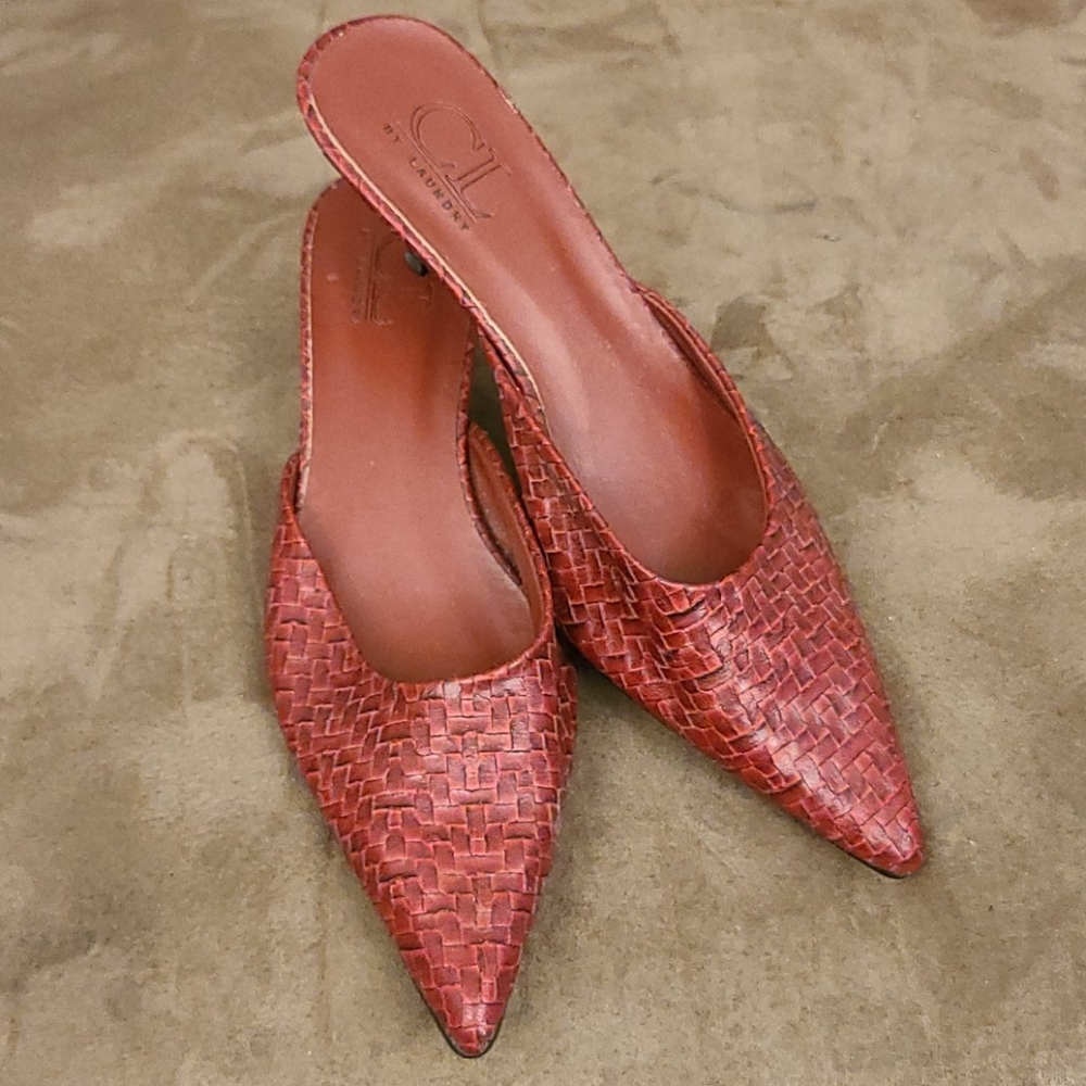 Red Woven Mule Heel